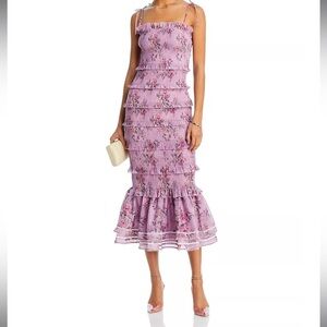 V. Chapman Smocked Geranium Dress in Lilac Tapestry